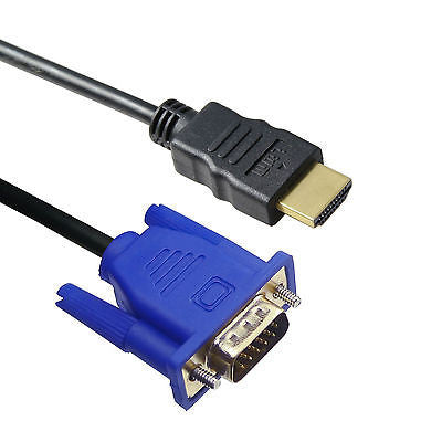 1.5M 5FT GOLD HDMI To VGA Cable Video Adapter For HDTV Laptop PC