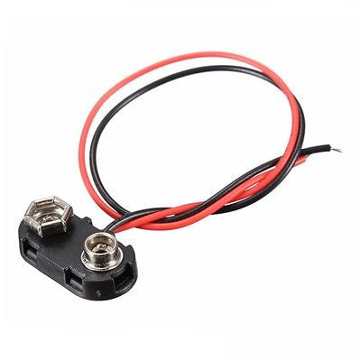 QUALITY T-Shaped 9V PP3 Battery Connector 150mm Hard Plastic - 5/10 PCS Pack