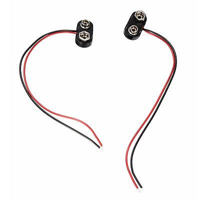 QUALITY T-Shaped 9V PP3 Battery Connector 150mm Hard Plastic - 5/10 PCS Pack