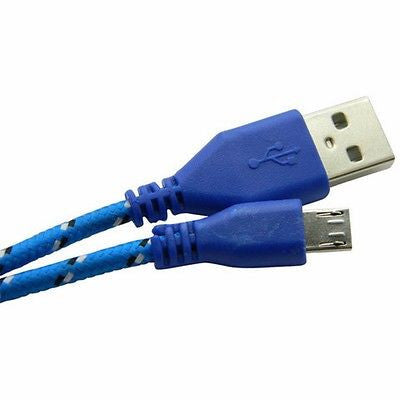 2 x Braided Micro USB Cable 1m Power Charge Cable for Raspberry Pi