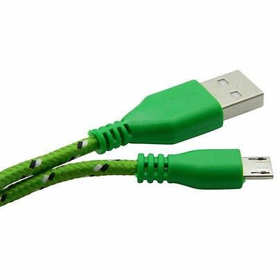2 x Braided Micro USB Cable 1m Power Charge Cable for Raspberry Pi