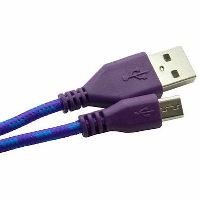 2 x Braided Micro USB Cable 1m Power Charge Cable for Raspberry Pi