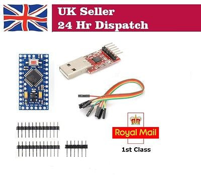 Pro Mini Atmega328 5V 16M For Arduino AND CP2102 USB 2.0 to UART TTL NEW
