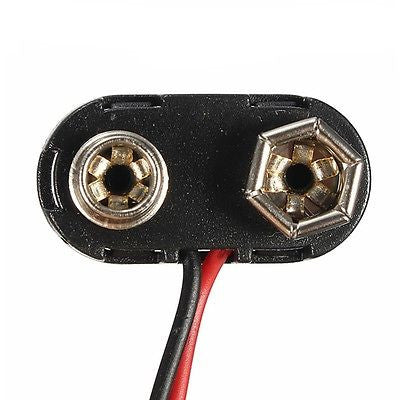 QUALITY T-Shaped 9V PP3 Battery Connector 150mm Hard Plastic - 5/10 PCS Pack