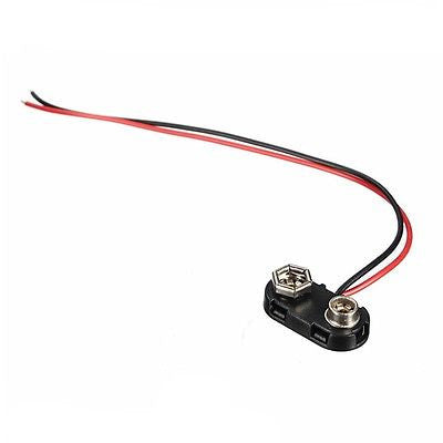 QUALITY T-Shaped 9V PP3 Battery Connector 150mm Hard Plastic - 5/10 PCS Pack