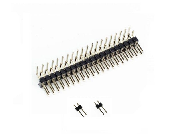 40 Pin (2 x 20) Male Right-Angle Header for Raspberry Pi Zero + Reset / TV Pins