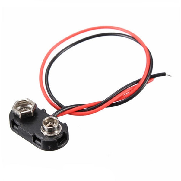 QUALITY T-Shaped 9V PP3 Battery Connector 150mm Hard Plastic - 5/10 PCS Pack