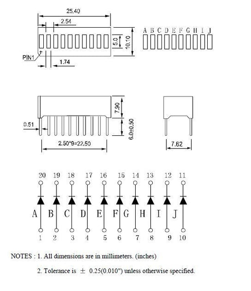 Adafruit 10 Segment Light Bar LED Display - WHITE
