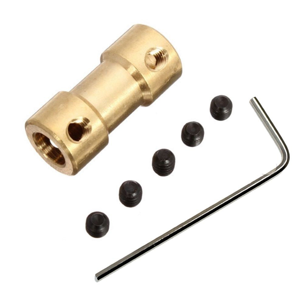 Copper Coupler Coupling for Motor Shaft Robot Smart Car  2/3//4/5mm Diameter