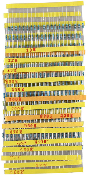 600PCS 1/4W Ceramic Metal Film Resistors Kit Set 30 Values Arduino Raspberry Pi