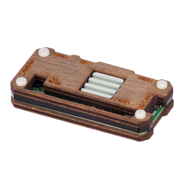 Raspberry Pi Zero W / Zero 2 W Case with Ceramic Heatsink - Dark Wood