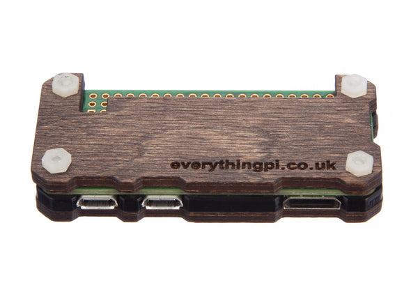 Raspberry Pi Zero Case with Ceramic Heatsink - Dark Wood