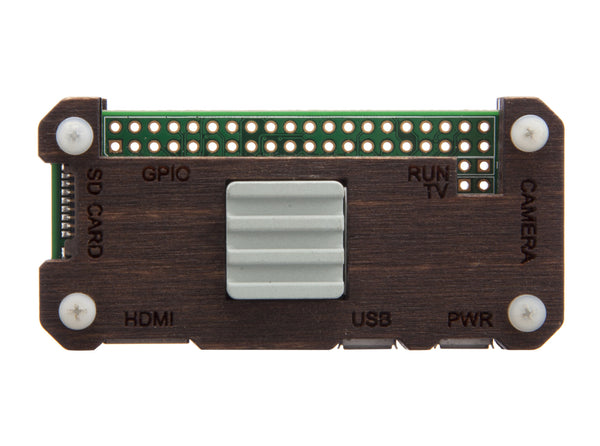 Raspberry Pi Zero Case with Ceramic Heatsink - Dark Wood
