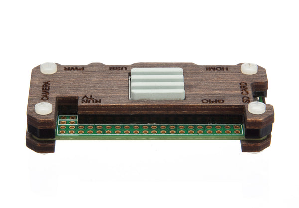 Raspberry Pi Zero Case with Ceramic Heatsink - Dark Wood
