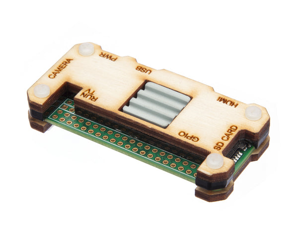 Raspberry Pi Zero Case with Ceramic Heatsink - Light Wood