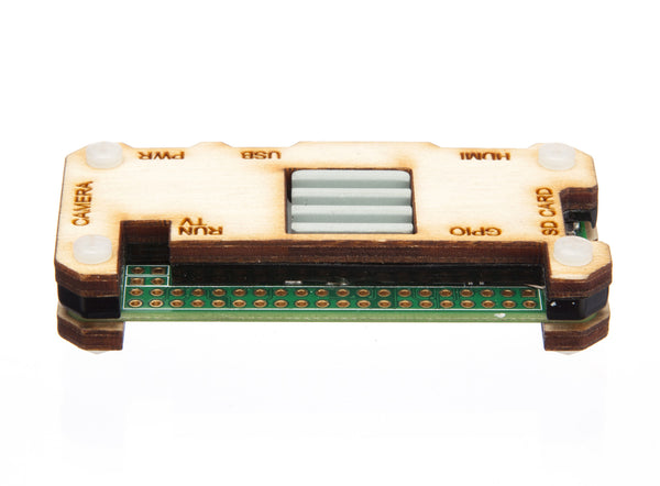 Raspberry Pi Zero Case with Ceramic Heatsink - Light Wood
