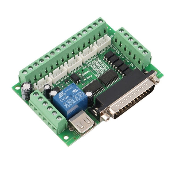 5 Axis CNC Breakout Board Interface Adapter For Stepper Motor Driver + USB Cable