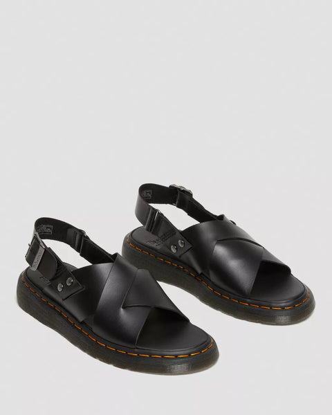 Zane Brando Leather Slingback Sandals BLACK