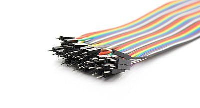 40pcs Dupont Male to Male jumper wire cable 20cm Pi Arduino Breadboard NEW