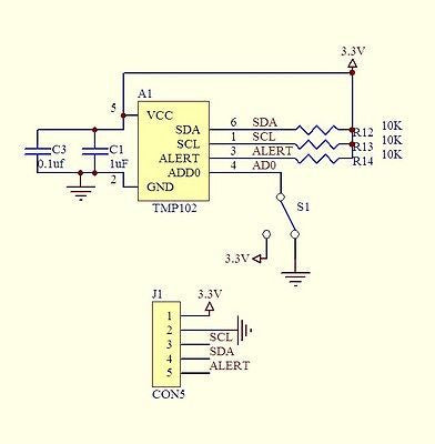 TMP102 Digital Temperature Sensor Module Breakout Board