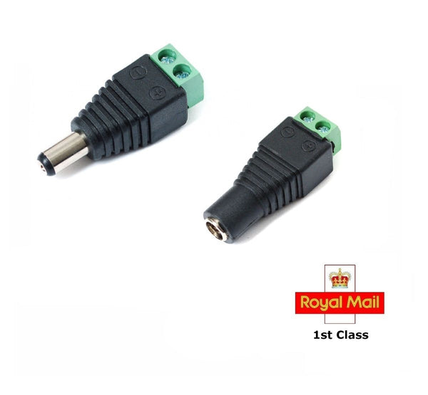 Screw Terminal 5.5mm/2.1mm DC Barrel Jack Plug Female Male  3/5/10 PCS SETS