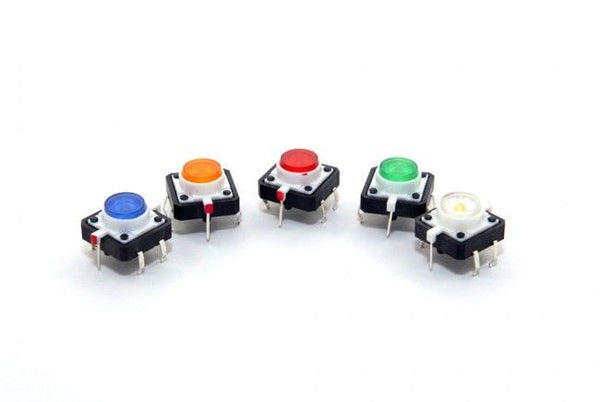 LED Lamp Momentary Tactile Push Button Switch 4 Pin PCB 12 x 12 x 7mm 5 PCS