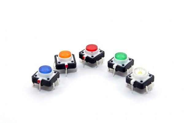 LED Lamp Momentary Tactile Push Button Switch 4 Pin PCB 12 x 12 x 7mm 5 PCS