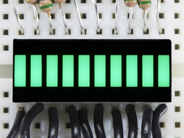 Adafruit 10 Segment Light Bar LED Display - GREEN