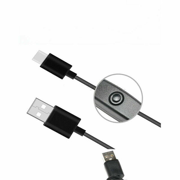 Type C USB Power Cable with ON/OFF Switch for Raspberry Pi 4 Android 3A